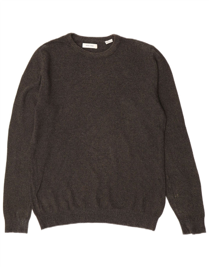 Jack & Jones Herren-Pullover mit Rundhalsausschnitt, mittelgrüne Baumwolle