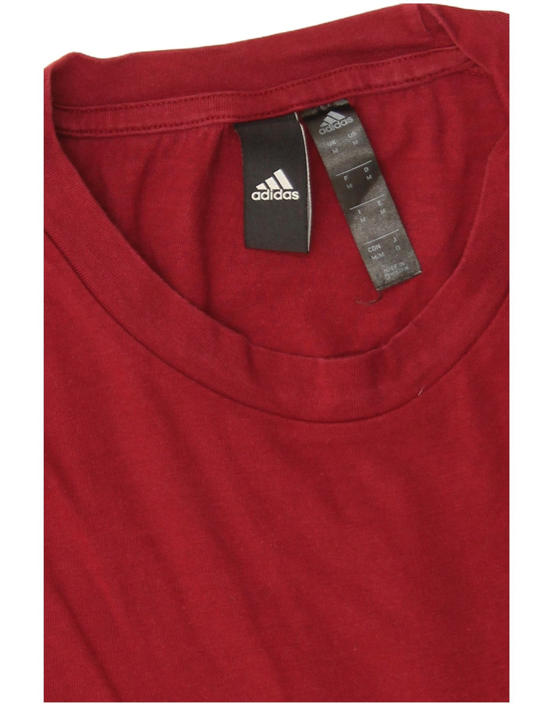 Adidas Herren T-Shirt Top Mittelrote Baumwolle