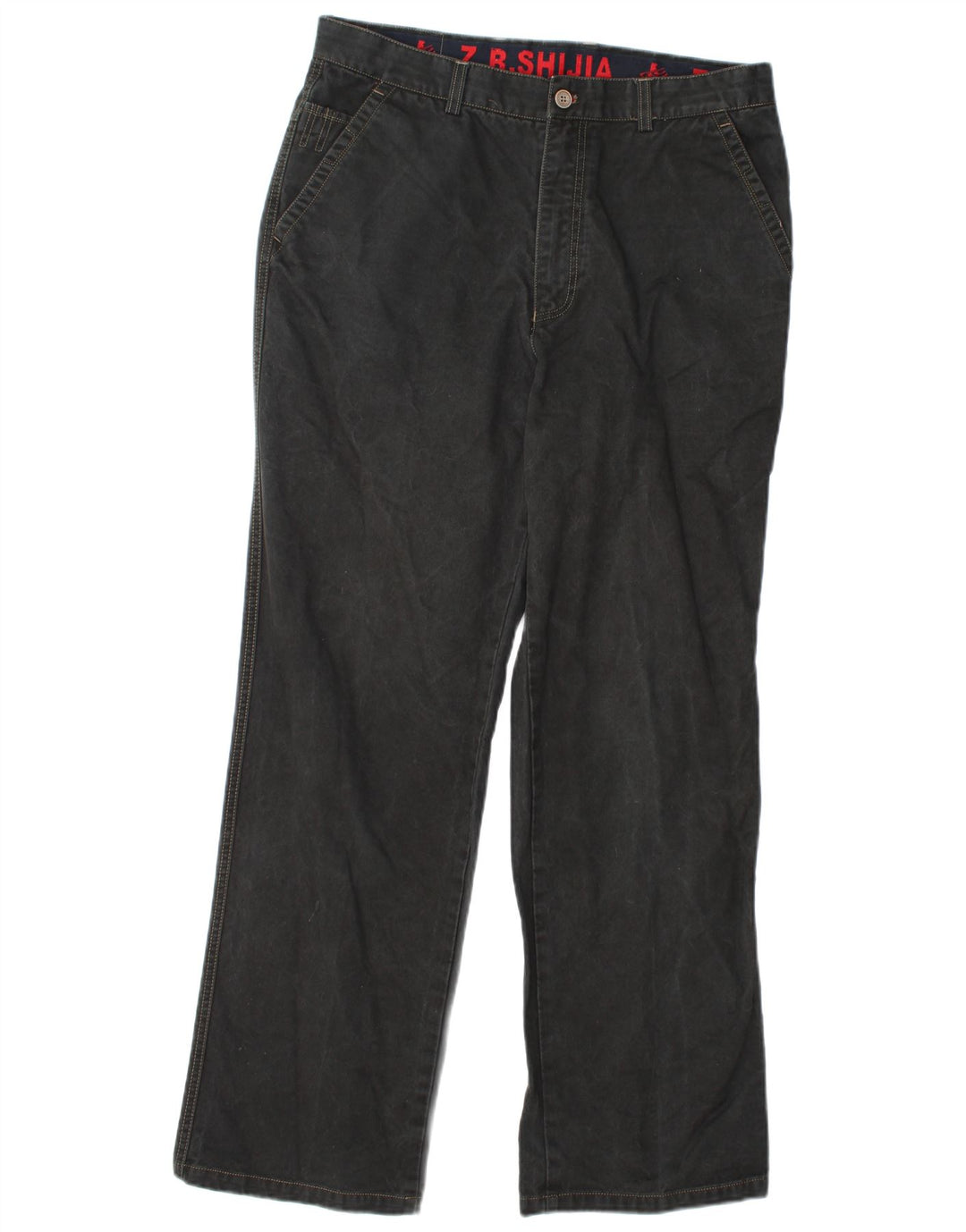 Vintage Herren Straight Chino Hose W34 L31 Schwarz