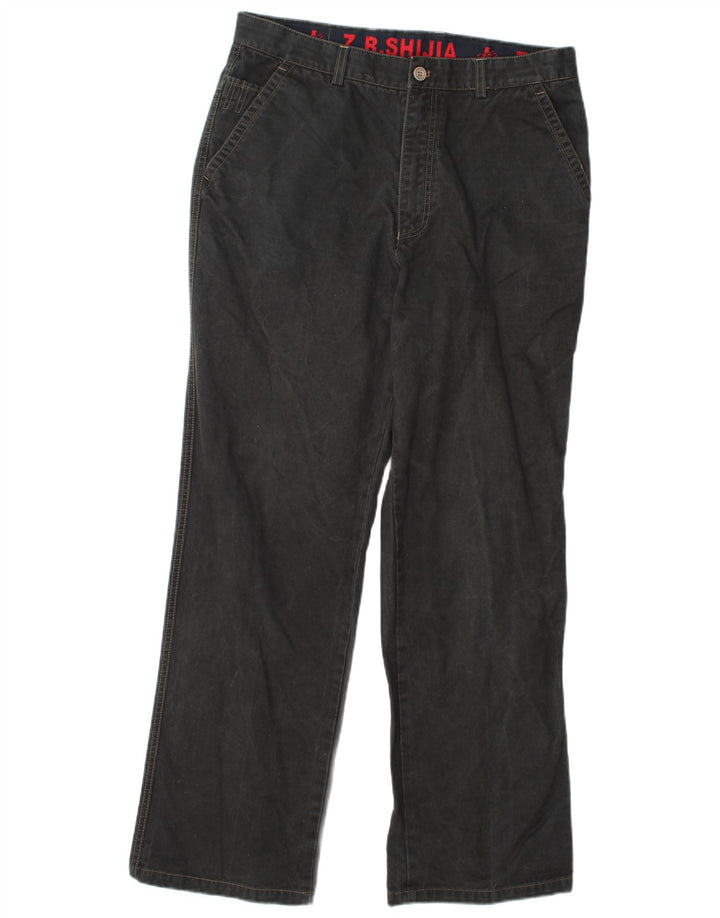 Vintage Herren Straight Chino Hose W34 L31 Schwarz