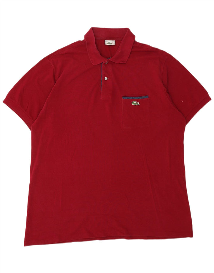 LACOSTE Herren Poloshirt Größe 6 XL Rote Baumwolle