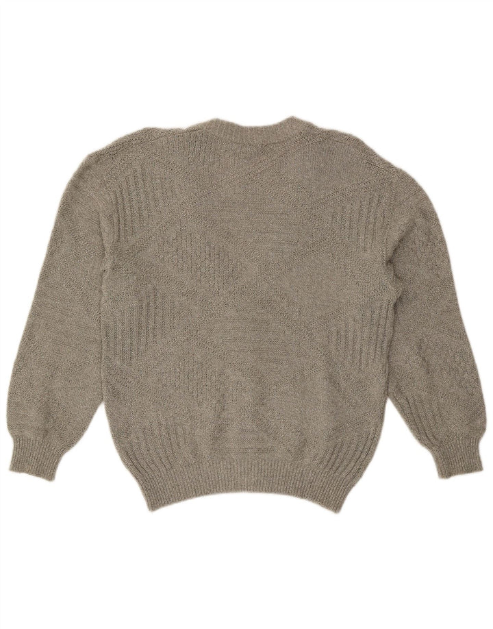 Vintage Herren Cardigan Pullover IT 50 Large Grau