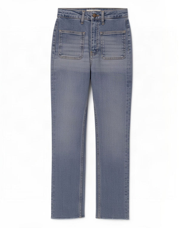 Zara Damen Straight Jeans EU 34 2XS W24 L26 Blaue Baumwolle