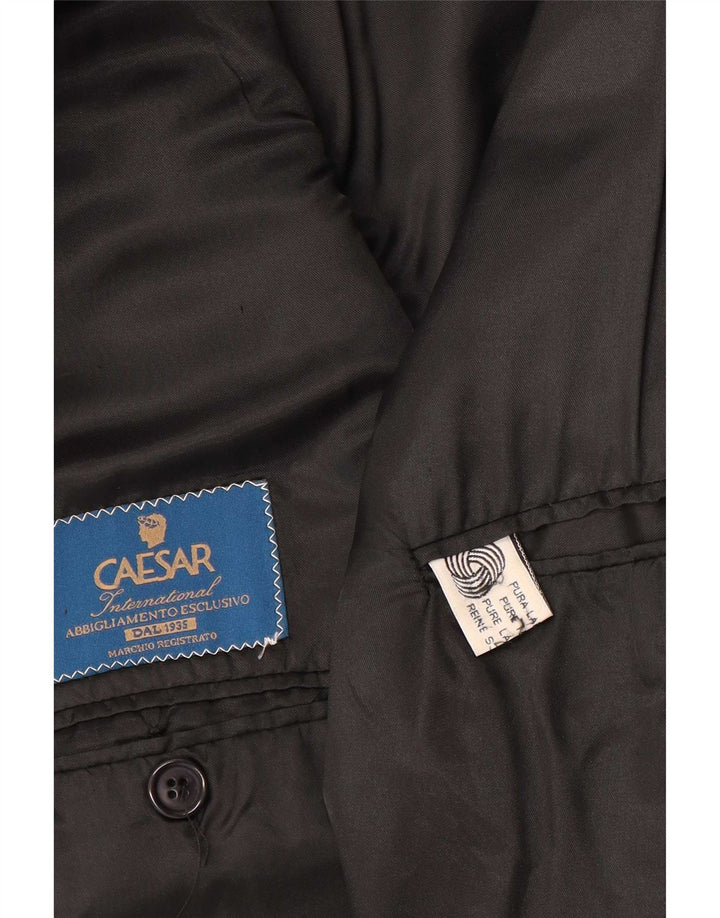 Caesar Herren-Blazer, zweireihig, UK 38, mittelgraue Wolle