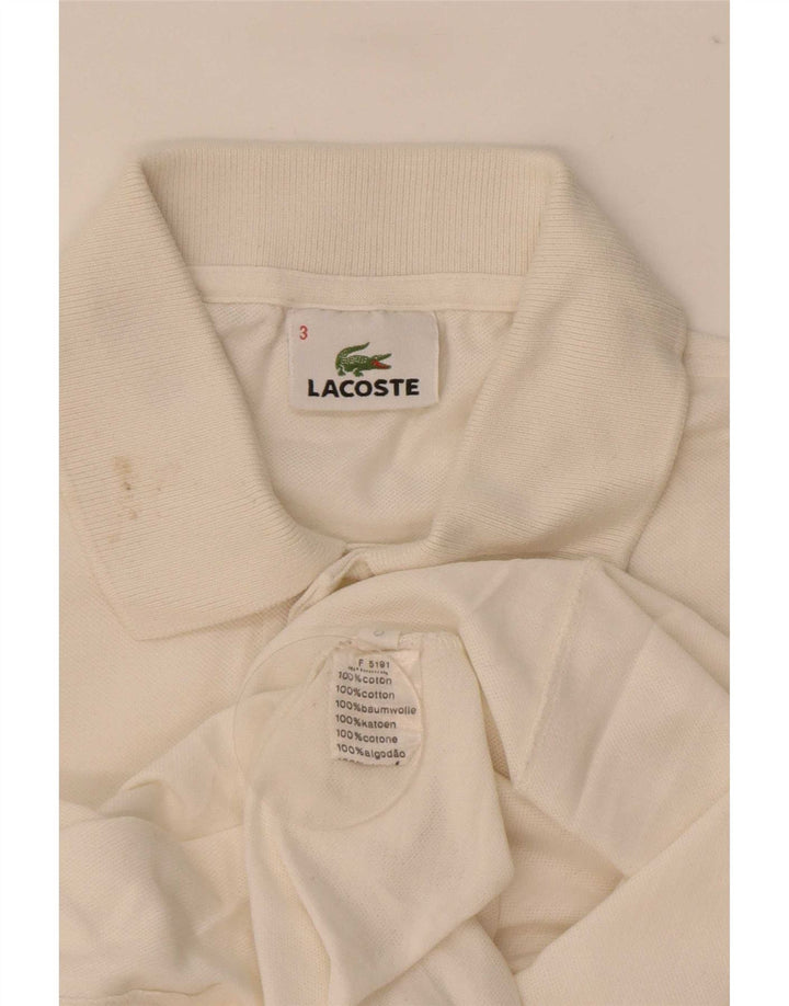 Lacoste Herren-Poloshirt, Größe 3, klein, weiße Baumwolle