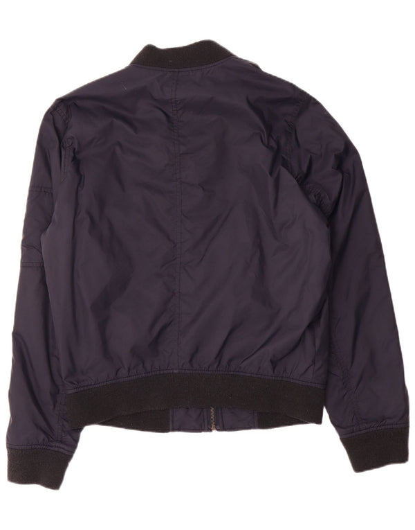 Hollister Herren Bomberjacke UK 38 Medium Marineblau Polyester