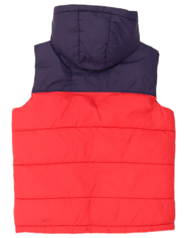 Timberland wattierte Jungen-Weste mit Kapuze, 13–14 Jahre, kleines rotes Colourblock-Nylon