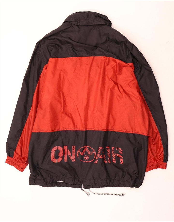 Vintage Herren Grafische Regenjacke UK 42 XL Rot Colourblock Polyamid