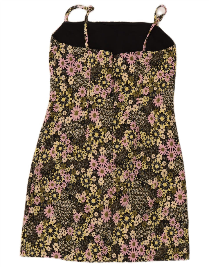 Oasis Damen-Unterkleid, Größe S, Schwarz, Blumenmuster, Polyester