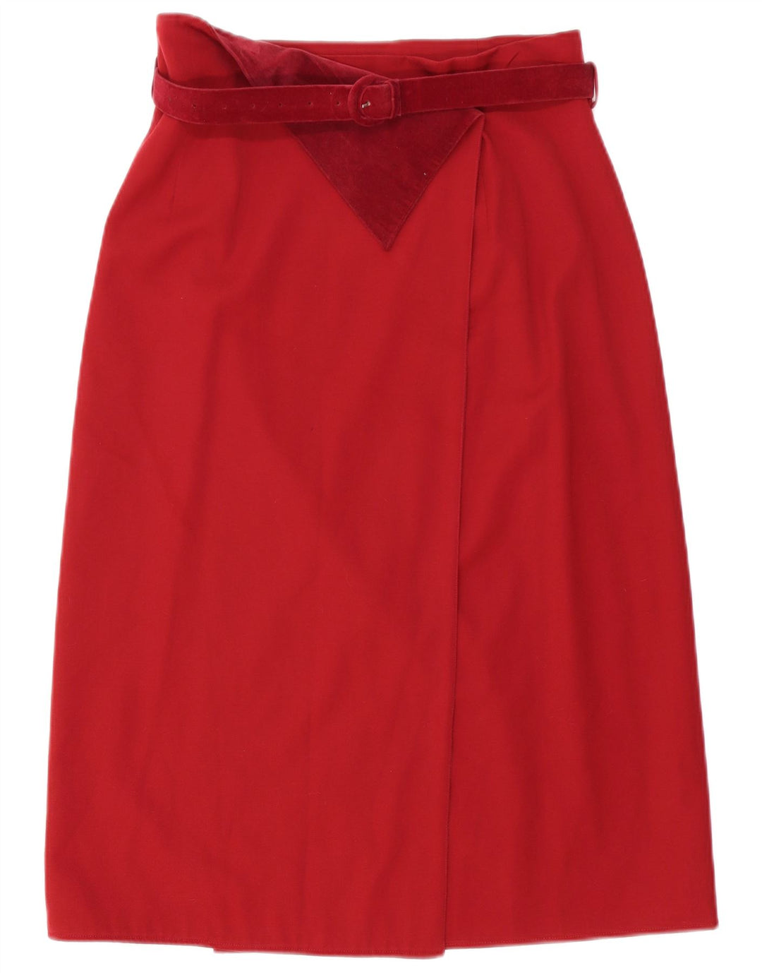 Genny Damen Wickelrock IT 46 Large W32 Rote Wolle