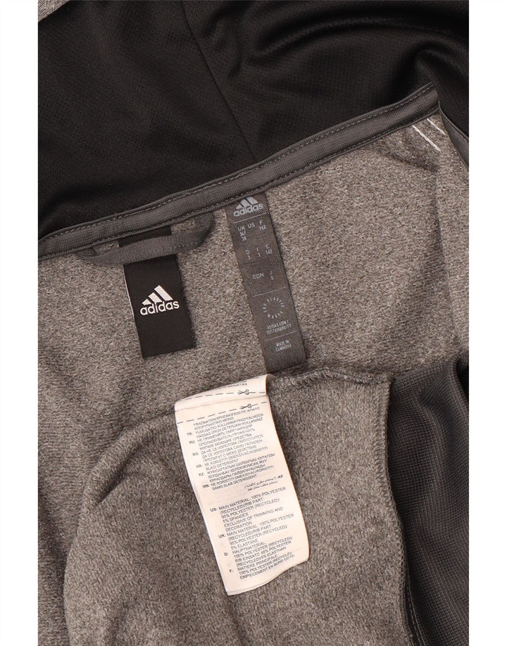 Adidas Herren Zip Hoodie Pullover UK 34/36 Small Grau Polyester