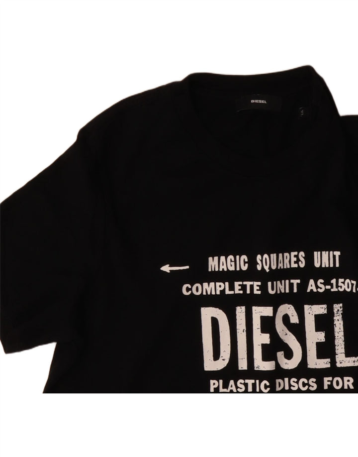 DIESEL Herren Grafik T-Shirt Top XL Schwarz Baumwolle