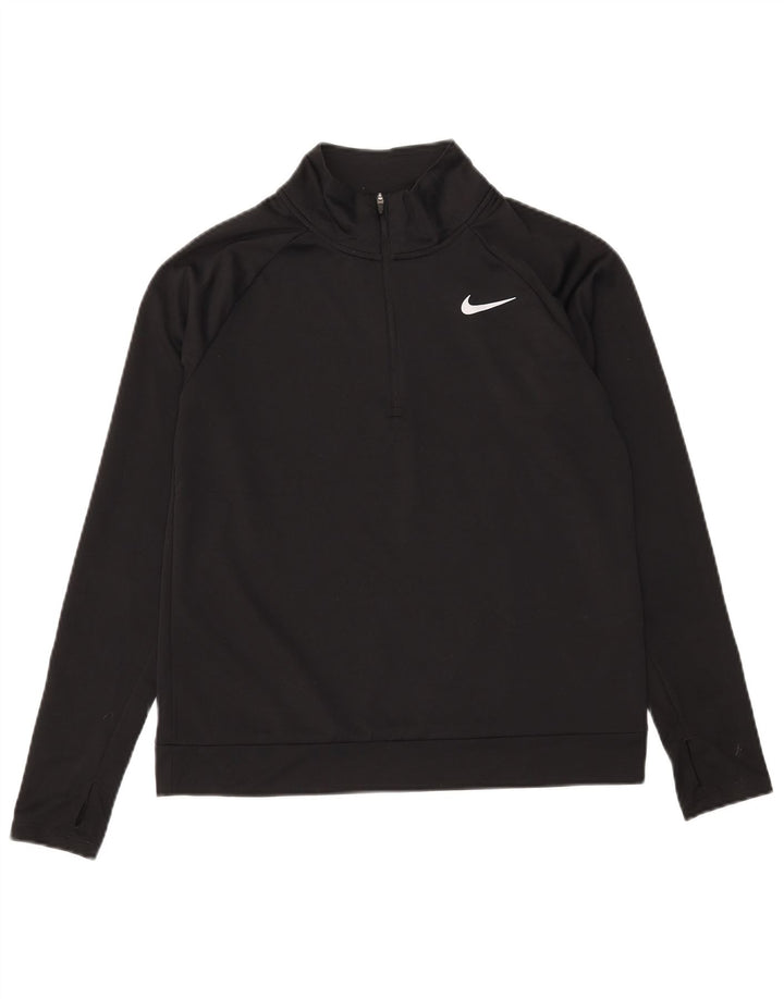 NIKE Damen Dri Fit Pullover-Trainingsanzug mit Reißverschluss, UK 10, Größe S, Schwarz