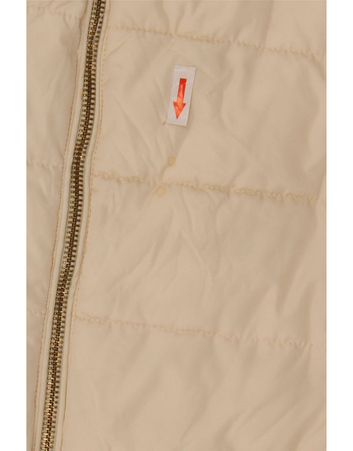 Zara Damen Übergroße wattierte Jacke UK 10 Small Weiß Polyester