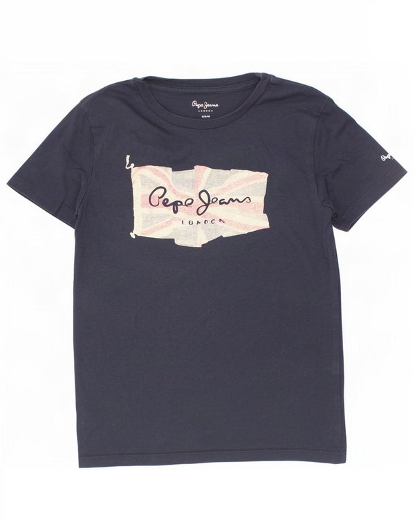 PEPE Jeans Grafik-T-Shirt-Oberteil für Jungen, 11–12 Jahre, XS, Marineblau