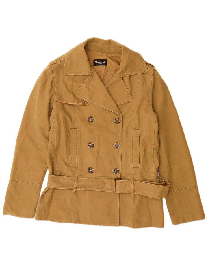 Massimo Dutti Damen Pea Coat UK 14 Mittelbeige Baumwolle
