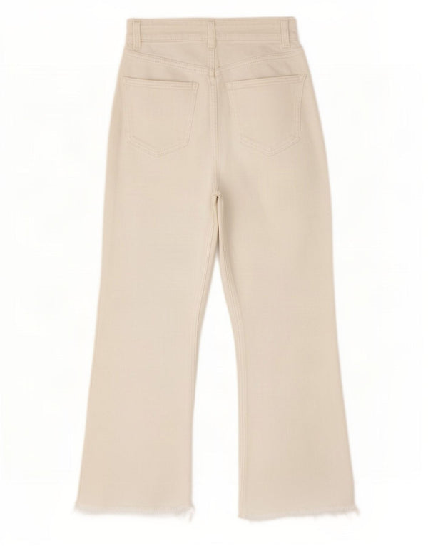Zara Damen Crop Bootcut Jeans EU 34 2XS W24 L25 Weiß