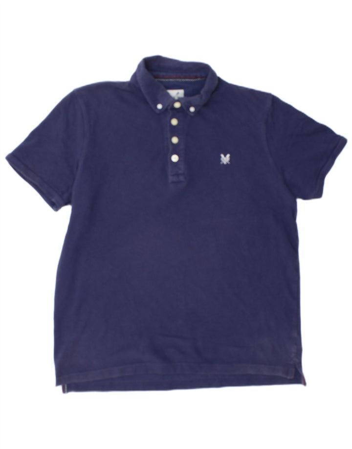 Crew Clothing Herren-Poloshirt aus mittelblauer Baumwolle