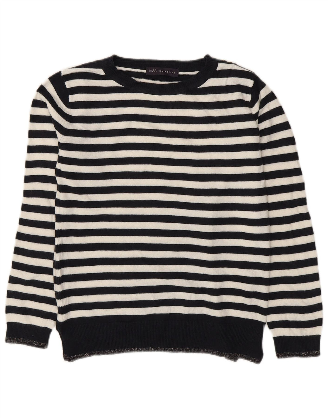 Marks & Spencer Damen-Pullover mit U-Boot-Ausschnitt, Gr. 8, Marineblau