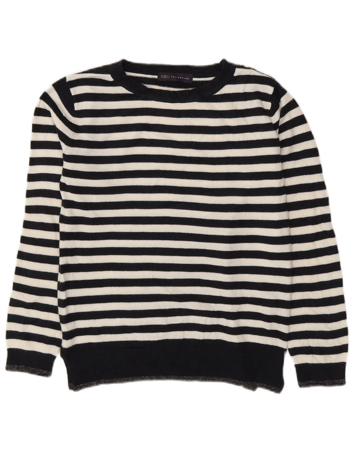 Marks & Spencer Damen-Pullover mit U-Boot-Ausschnitt, Gr. 8, Marineblau