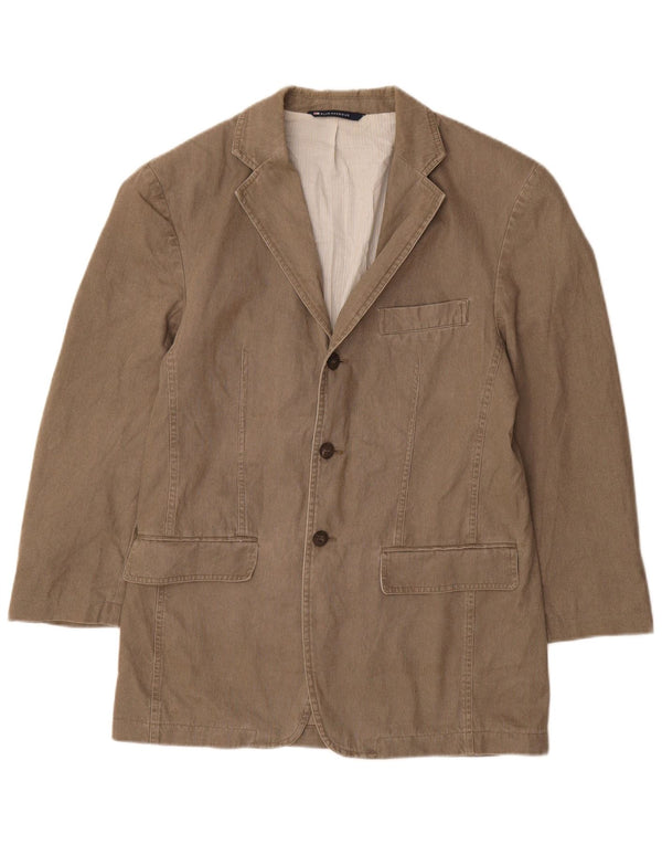Marks & Spencer Herren-Blazer mit 3 Knöpfen, Gr. 36, klein, Khaki, Nadelstreifen