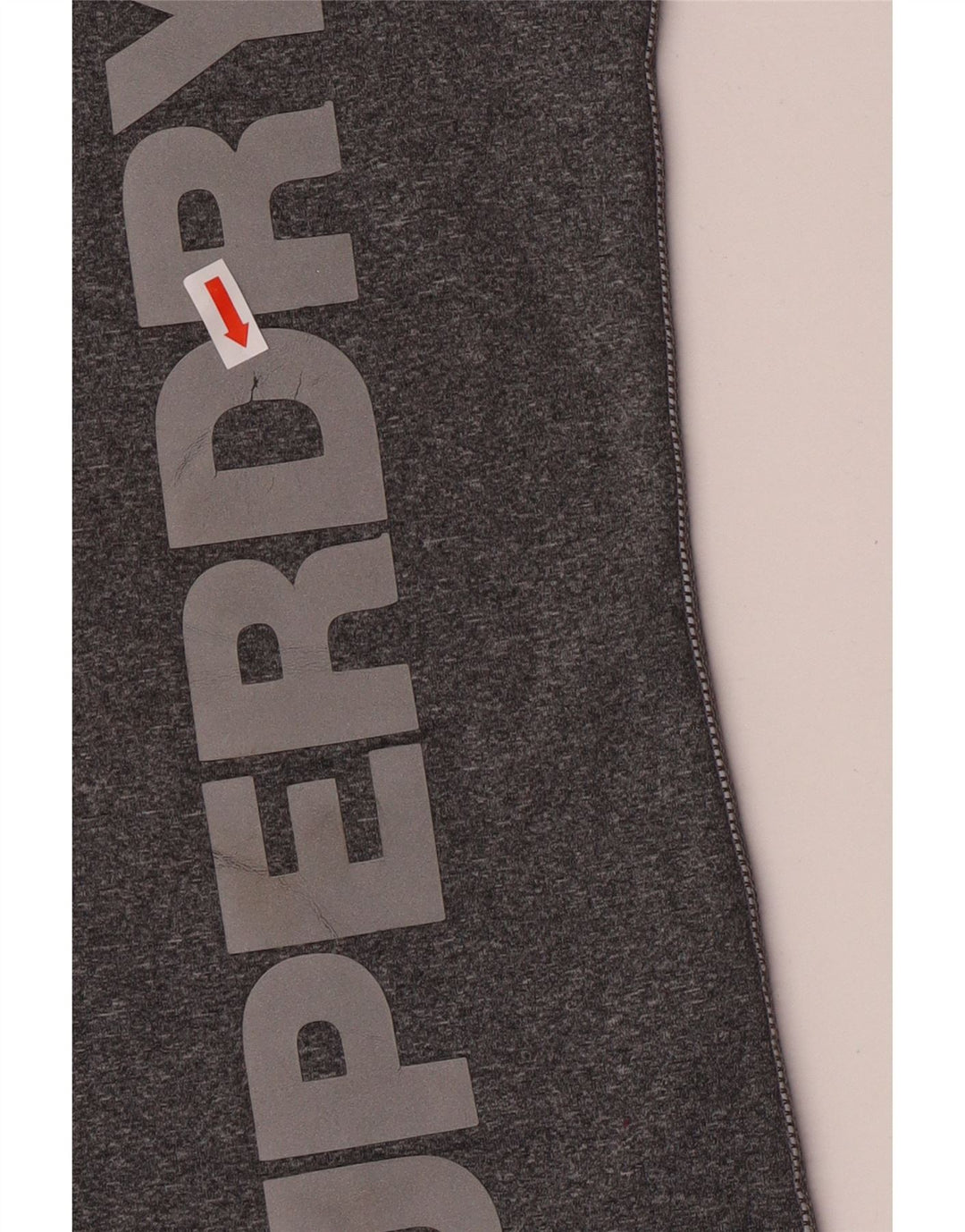 Superdry Damen Grafik-T-Shirt-Oberteil UK 14 Large Grau geflecktes Polyester