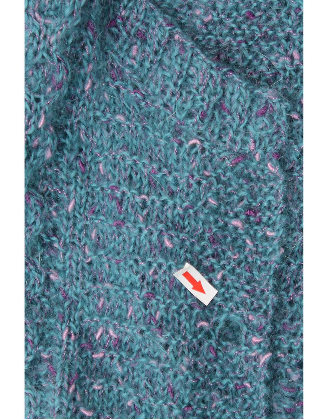 Vintage Damen Offener Cardigan Pullover UK 12 Mittelblau meliert