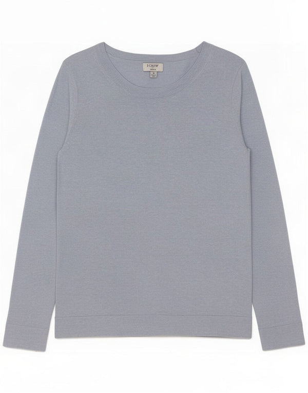 J. Crew Womens Teddy U-Boot-Ausschnitt Pullover Pullover UK 10 Small Blue Cotton