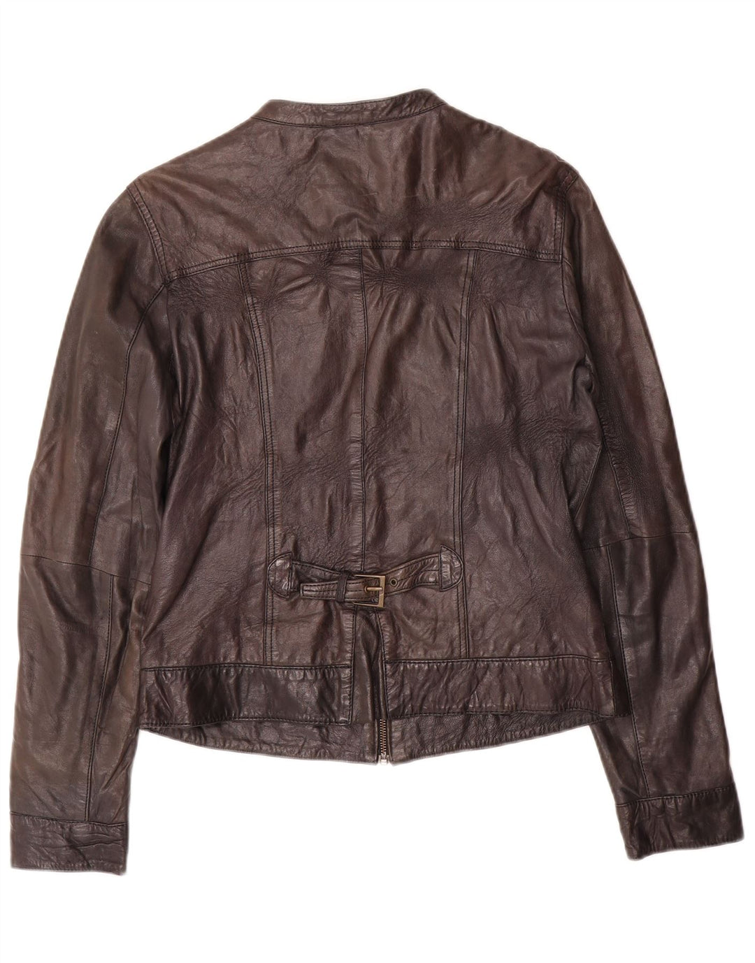 Conbipel Damen Crop Lederjacke IT 46 Großes schwarzes Leder