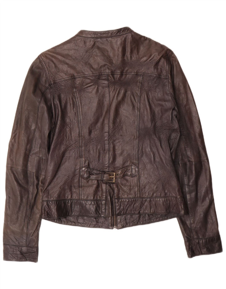 Conbipel Damen Crop Lederjacke IT 46 Großes schwarzes Leder