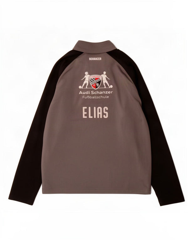 Puma Jungen-Trainingsanzug mit grafischem Pullover, 11–12 Jahre, graues Farbblockdesign