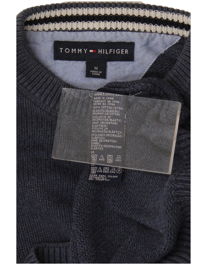 TOMMY HILFIGER Herren-Pullover mit Rundhalsausschnitt, mittelmarineblaue Baumwolle