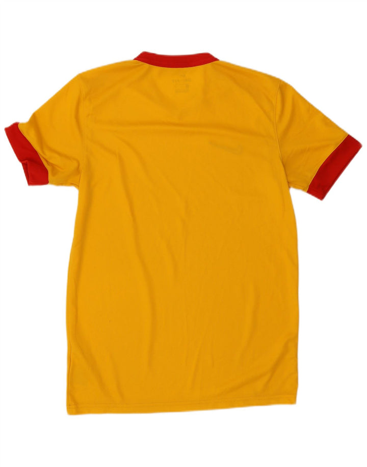 Nike Herren Dri Fit T-Shirt-Oberteil Mittelgelbes Farbblock-Polyester