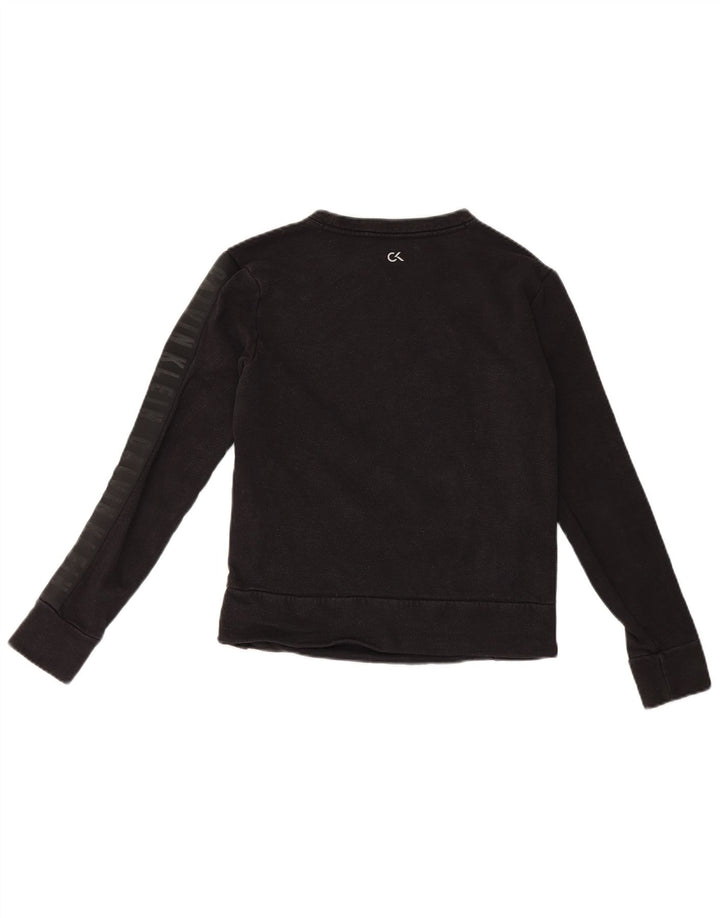 Calvin Klein Womens Graphic Oversized Sweatshirt Pullover UK 6 XS Schwarz