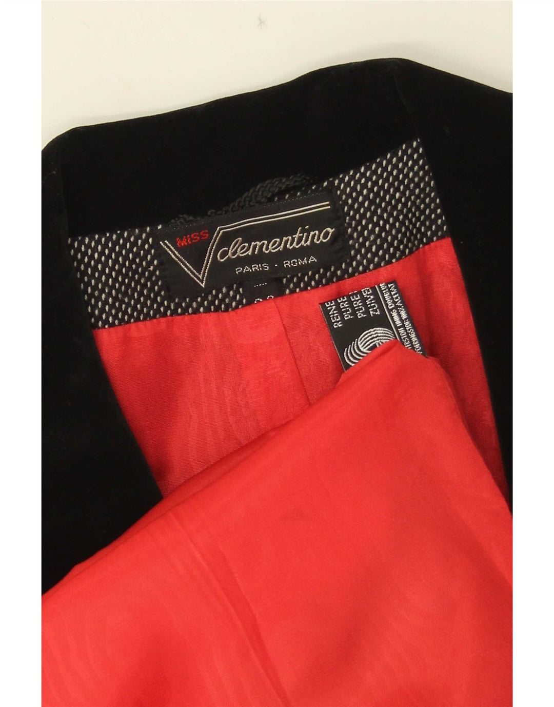 Clementino Damen Zweireiher-Blazerjacke, EU 36, kleine graue Wolle