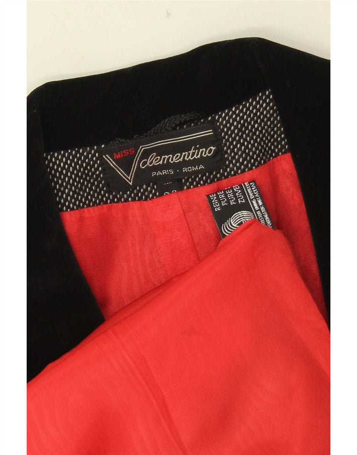 Clementino Damen Zweireiher-Blazerjacke, EU 36, kleine graue Wolle
