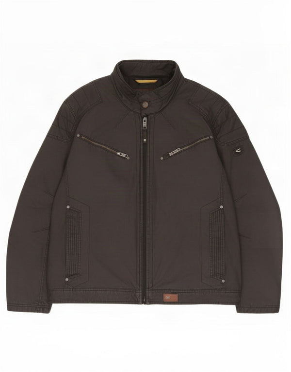 Camel Active Herren-Windbreaker-Jacke, EU 58, 2XL, schwarze Baumwolle