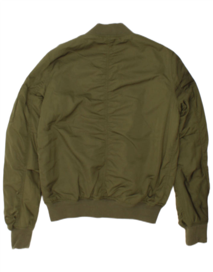 Topshop Damen Bomberjacke UK 8 Small Khaki Polyester