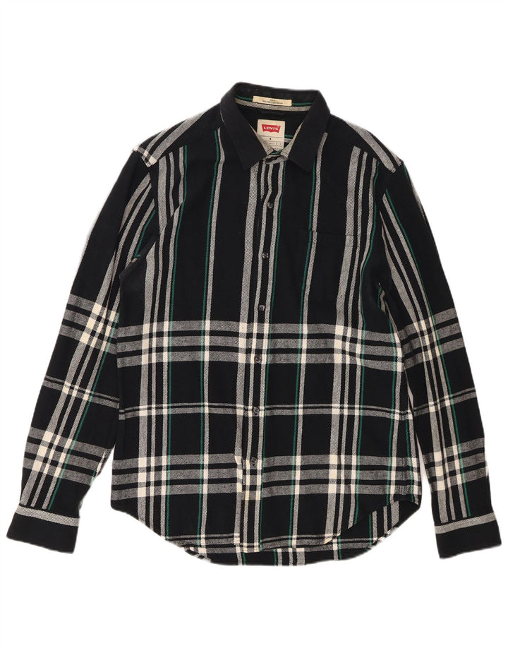 Levi's Herren-Flanellhemd mit schmaler Passform, Mittelblau kariert