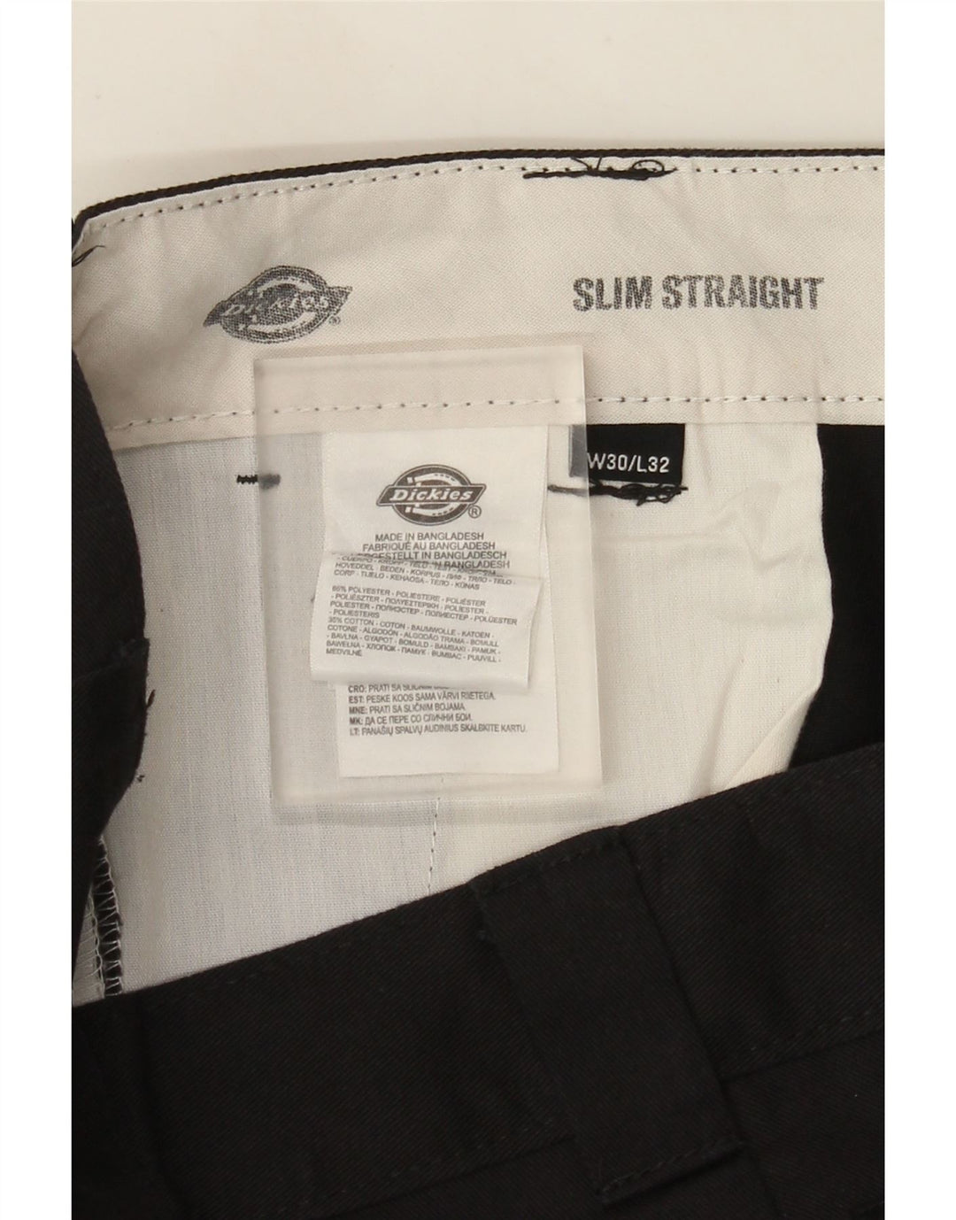 Dickies Slim Straight Chino-Hose für Herren, W30, L32, Schwarz, Polyester