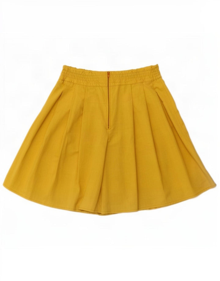Vintage Damen Skort Minirock W26 Kleine gelbe Viskose