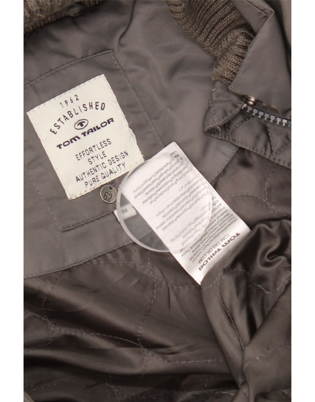Tom Tailor Womens Hooded Wattierter Mantel UK 14 Mittelgraues Polyamid