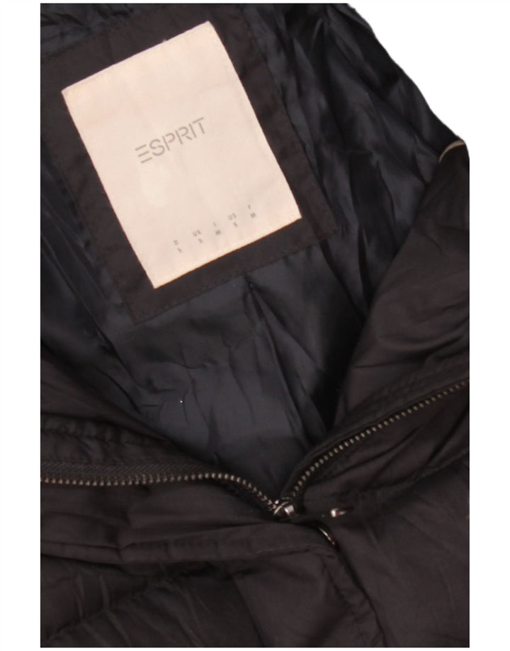 ESPRIT Wattierte Damenjacke mit Kapuze, UK 10, Größe S, Schwarz