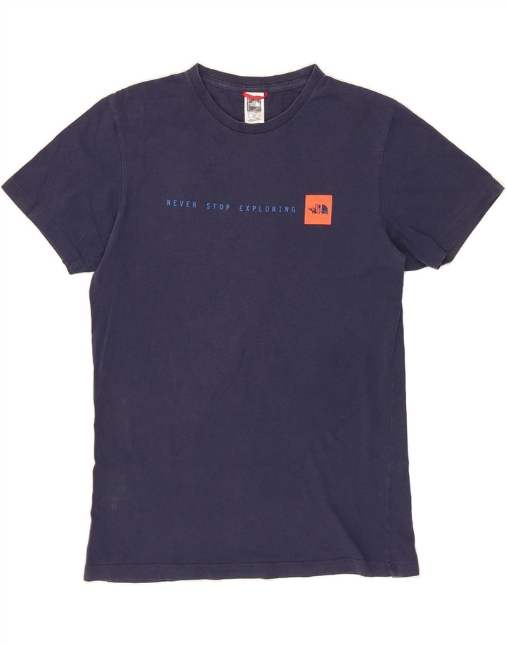 THE NORTH FACE Mens Graphic T-Shirt Top Small Navy Blue Vintage The North Face and Second-Hand The North Face from Messina Hembry 
