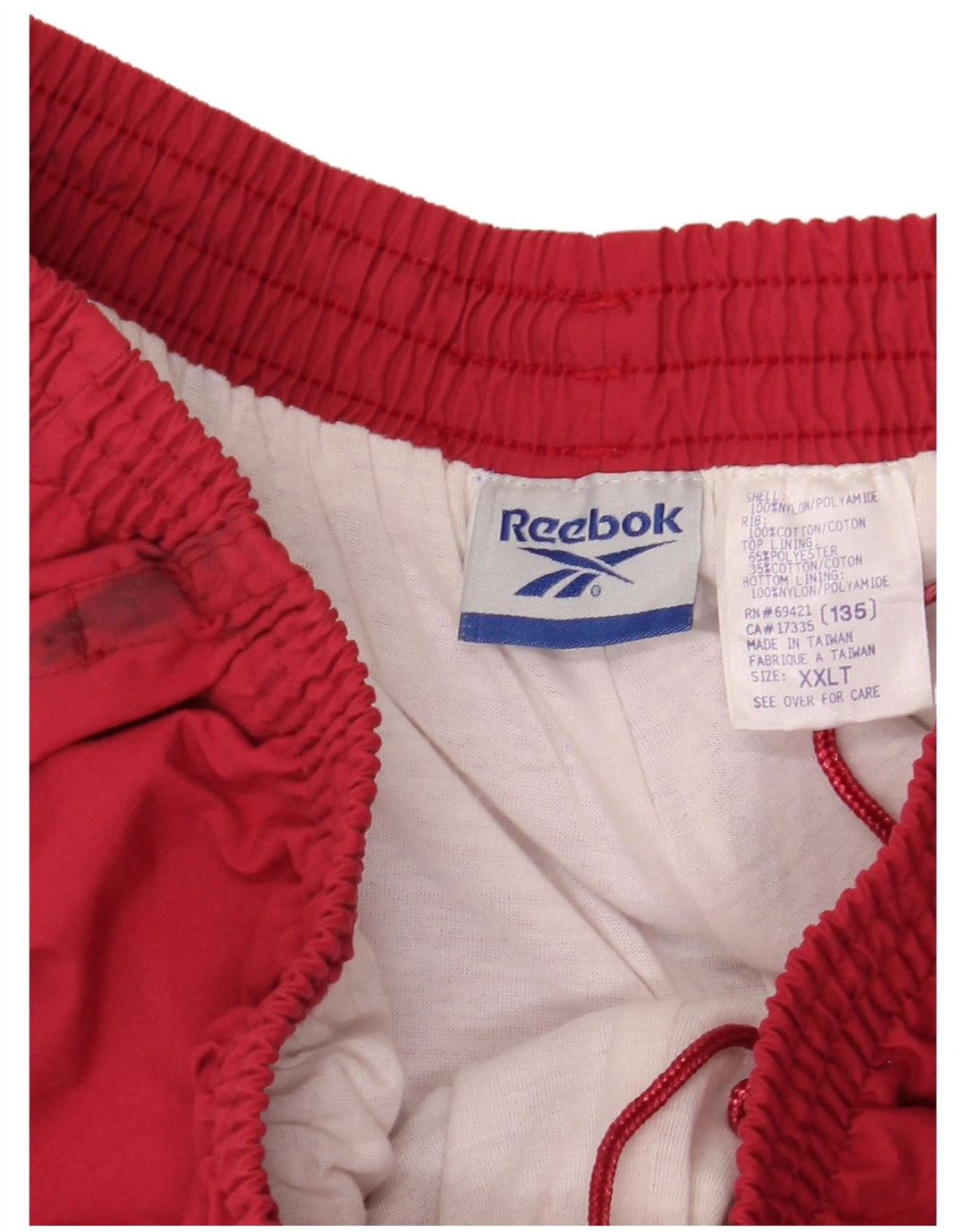REEBOK Herren-Trainingshose, Jogginghose, 2XL, rotes Nylon