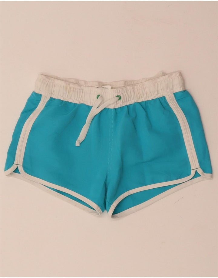 BENETTON Jungen-Badeshorts mit Grafik, 8–9 Jahre, blaues Farbblockdesign