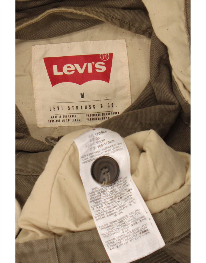Levi's Herren-Militärjacke mit Kapuze, UK 38, mittlere Khaki-Baumwolle