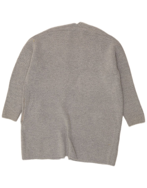 Oasis Damen-Strickjacke, übergroß, offen, Gr. 40, Größe L, Grau, Acryl