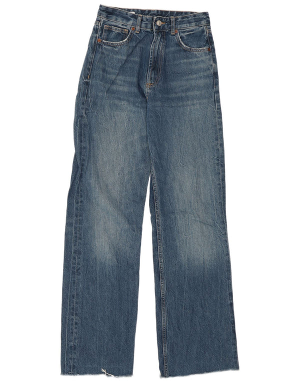 Zara Damen-Jeans mit hoher Taille und weitem Bein, EU 36, XS, W26, L32, Blau