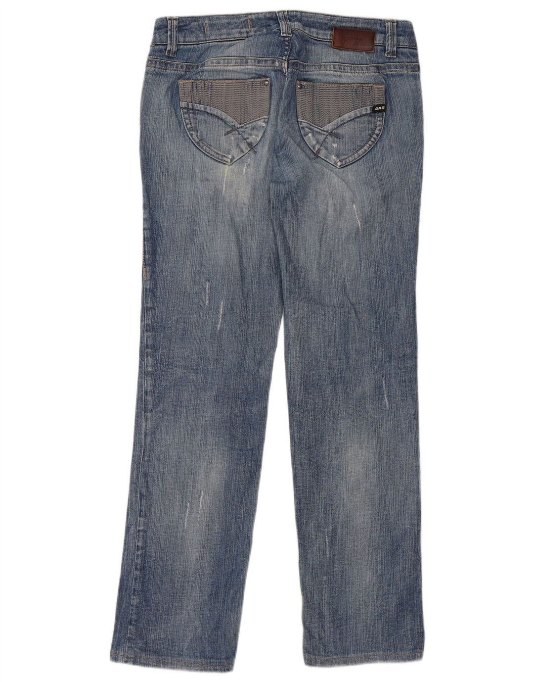 Gas Damen Straight Jeans W30 L31 Blaue Baumwolle